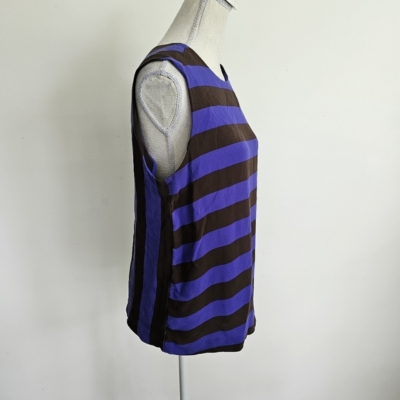 Lisa Perry Silk Alternating Stripes Tank Top - Picture 7 of 10